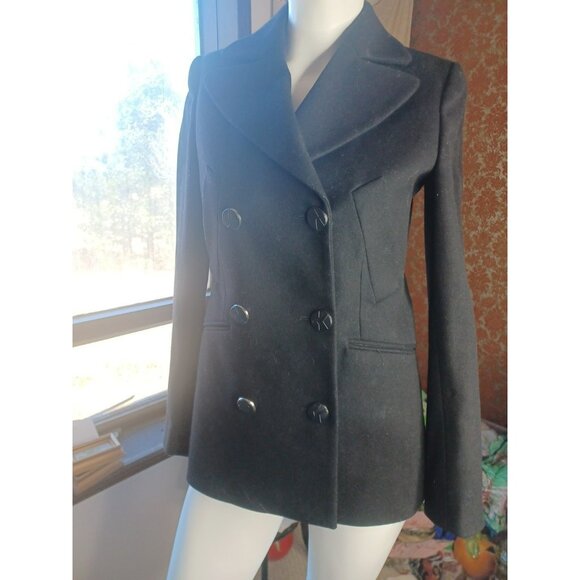 Karl Lagerfeld K Vintage  Designer Women Wool Peacoat Italy - Picture 1 of 9